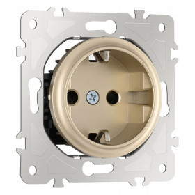 Розетка с заземлением и со шторкой, без рамки Arte Milano am-202 202.40-1.shampan