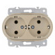 Розетка двойная с заземлением, без рамки Arte Milano am-202 202.40-2.shampan