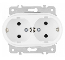 Розетка двойная с заземлением, без рамки Arte Milano am-202 202.40-2.white