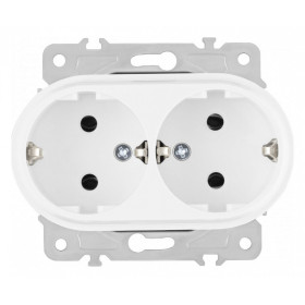 Розетка двойная с заземлением, без рамки Arte Milano am-202 202.40-2.white