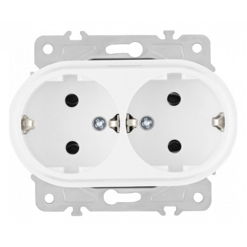 Розетка двойная с заземлением, без рамки Arte Milano am-202 202.40-2.white