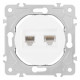 Розетка двойная RJ-11 и Ethernet RJ-45, без рамки Arte Milano am-202 202.44-1.white