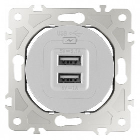 Розетка USB, без рамки Arte Milano am-202 202.46-1.silver