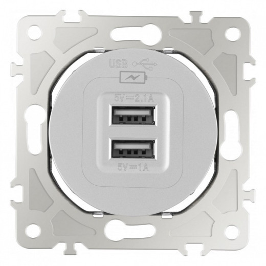 Розетка USB, без рамки Arte Milano am-202 202.46-1.silver