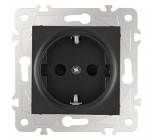 Розетка с заземлением и со шторкой, без рамки Arte Milano am-203 203.40-1.black