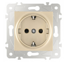 Розетка с заземлением и со шторкой, без рамки Arte Milano am-203 203.40-1.shampan