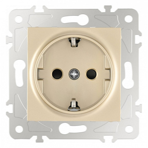 Розетка с заземлением и со шторкой, без рамки Arte Milano am-203 203.40-1.shampan