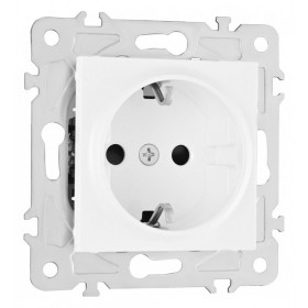 Розетка с заземлением и со шторкой, без рамки Arte Milano am-203 203.40-1.white