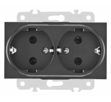 Розетка двойная с заземлением, без рамки Arte Milano am-203 203.40-2.black