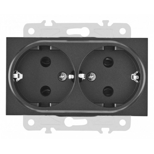 Розетка двойная с заземлением, без рамки Arte Milano am-203 203.40-2.black