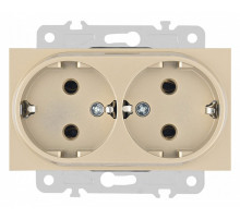 Розетка двойная с заземлением, без рамки Arte Milano am-203 203.40-2.shampan