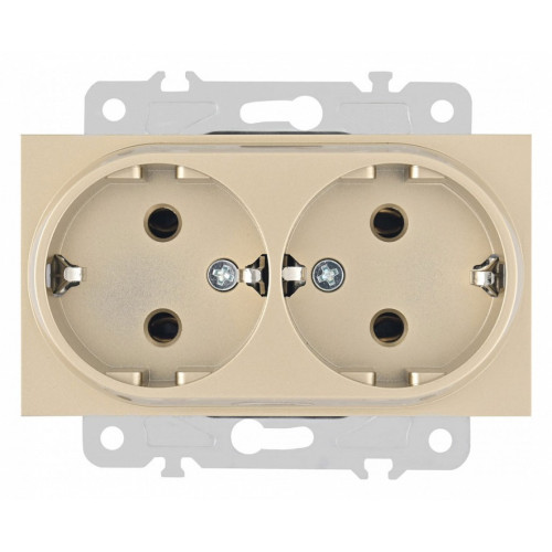 Розетка двойная с заземлением, без рамки Arte Milano am-203 203.40-2.shampan