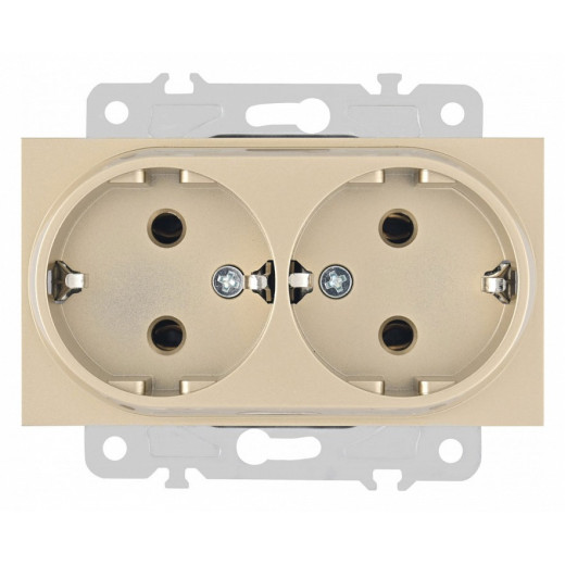 Розетка двойная с заземлением, без рамки Arte Milano am-203 203.40-2.shampan
