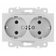 Розетка двойная с заземлением, без рамки Arte Milano am-203 203.40-2.silver