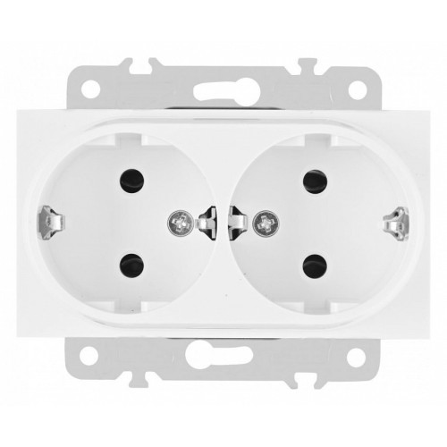 Розетка двойная с заземлением, без рамки Arte Milano am-203 203.40-2.white