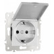 Розетка влагозащищенная с заземлением и со шторкой с крышкой Arte Milano am-203 203.41-1.silver