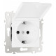 Розетка влагозащищенная с заземлением и со шторкой с крышкой Arte Milano am-203 203.41-1.white