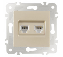 Розетка двойная RJ-11 и Ethernet RJ-45, без рамки Arte Milano am-203 203.44-1.shampan
