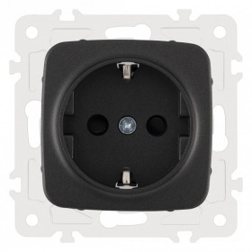 Розетка с заземлением и со шторкой, без рамки Arte Milano am-205 205.40-1.black