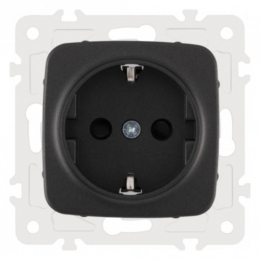 Розетка с заземлением и со шторкой, без рамки Arte Milano am-205 205.40-1.black