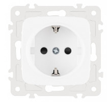 Розетка с заземлением и со шторкой, без рамки Arte Milano am-205 205.40-1.white