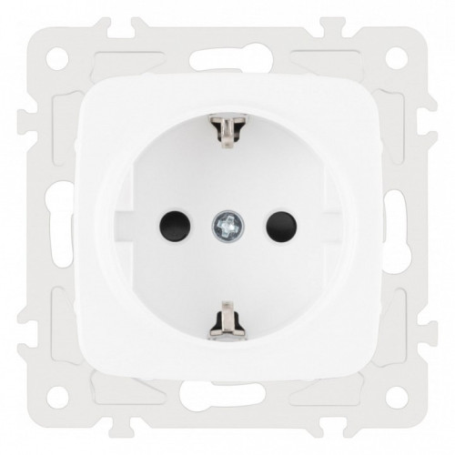 Розетка с заземлением и со шторкой, без рамки Arte Milano am-205 205.40-1.white