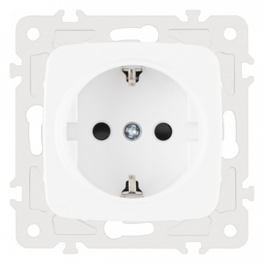 Розетка с заземлением и со шторкой, без рамки Arte Milano am-205 205.40-1.white