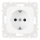 Розетка с заземлением и со шторкой, без рамки Arte Milano am-205 205.40-1.white