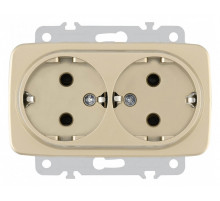 Розетка двойная с заземлением, без рамки Arte Milano am-205 205.40-2.shampan