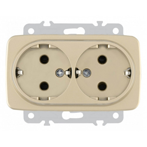 Розетка двойная с заземлением, без рамки Arte Milano am-205 205.40-2.shampan