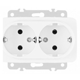 Розетка двойная с заземлением, без рамки Arte Milano am-205 205.40-2.white