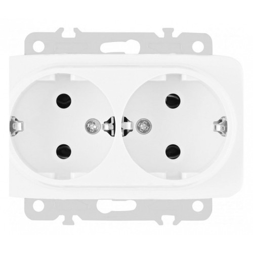 Розетка двойная с заземлением, без рамки Arte Milano am-205 205.40-2.white