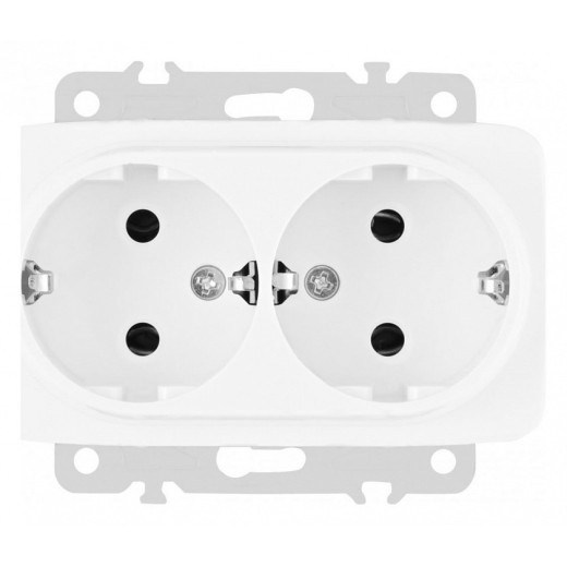 Розетка двойная с заземлением, без рамки Arte Milano am-205 205.40-2.white