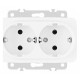 Розетка двойная с заземлением, без рамки Arte Milano am-205 205.40-2.white