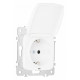Розетка влагозащищенная с заземлением и со шторкой с крышкой Arte Milano am-205 205.41-1.white