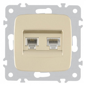 Розетка двойная RJ-11 и Ethernet RJ-45, без рамки Arte Milano am-205 205.44-1.shampan