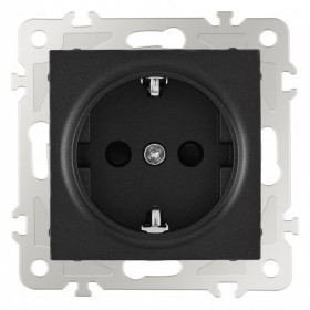 Розетка с заземлением и со шторкой, без рамки Arte Milano am-206 206.40-1.black