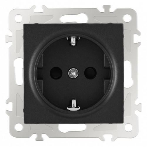 Розетка с заземлением и со шторкой, без рамки Arte Milano am-206 206.40-1.black