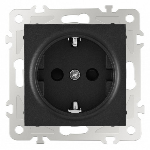 Розетка с заземлением и со шторкой, без рамки Arte Milano am-206 206.40-1.black