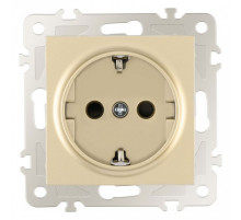 Розетка с заземлением и со шторкой, без рамки Arte Milano am-206 206.40-1.shampan