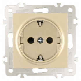 Розетка с заземлением и со шторкой, без рамки Arte Milano am-206 206.40-1.shampan
