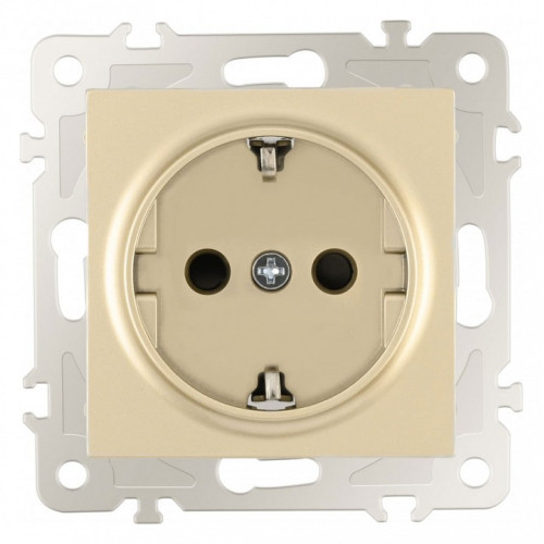 Розетка с заземлением и со шторкой, без рамки Arte Milano am-206 206.40-1.shampan
