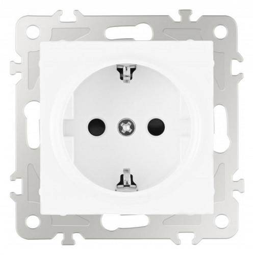 Розетка с заземлением и со шторкой, без рамки Arte Milano am-206 206.40-1.white