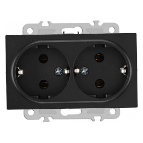 Розетка двойная с заземлением, без рамки Arte Milano am-206 206.40-2.black