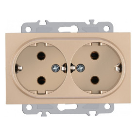 Розетка двойная с заземлением, без рамки Arte Milano am-206 206.40-2.shampan