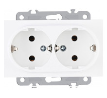 Розетка двойная с заземлением, без рамки Arte Milano am-206 206.40-2.white