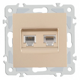 Розетка двойная RJ-11 и Ethernet RJ-45, без рамки Arte Milano am-206 206.44-1.shampan