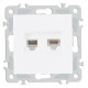 Розетка двойная RJ-11 и Ethernet RJ-45, без рамки Arte Milano am-206 206.44-1.white