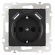 Розетка с заземлением и со шторкой и 2хUSB, без рамки Arte Milano am-206 206.47-1.black