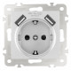 Розетка с заземлением и со шторкой и 2хUSB, без рамки Arte Milano am-206 206.47-1.silver